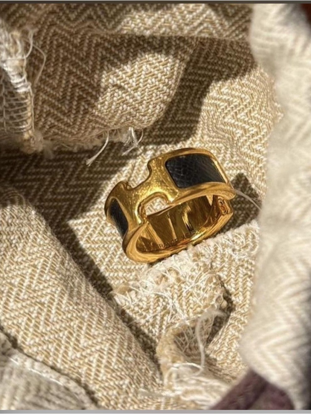 Hermes Gold and Black Ring